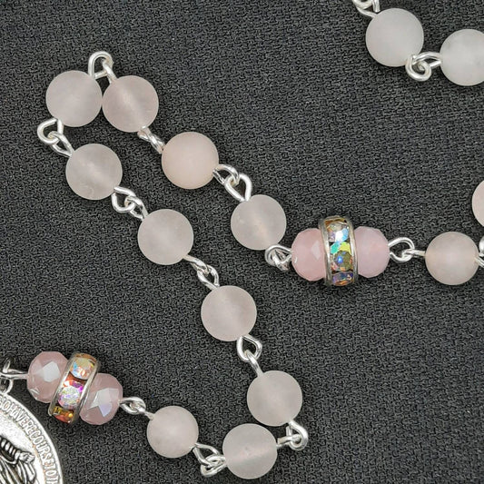 Pink Quartz Gem Rosary