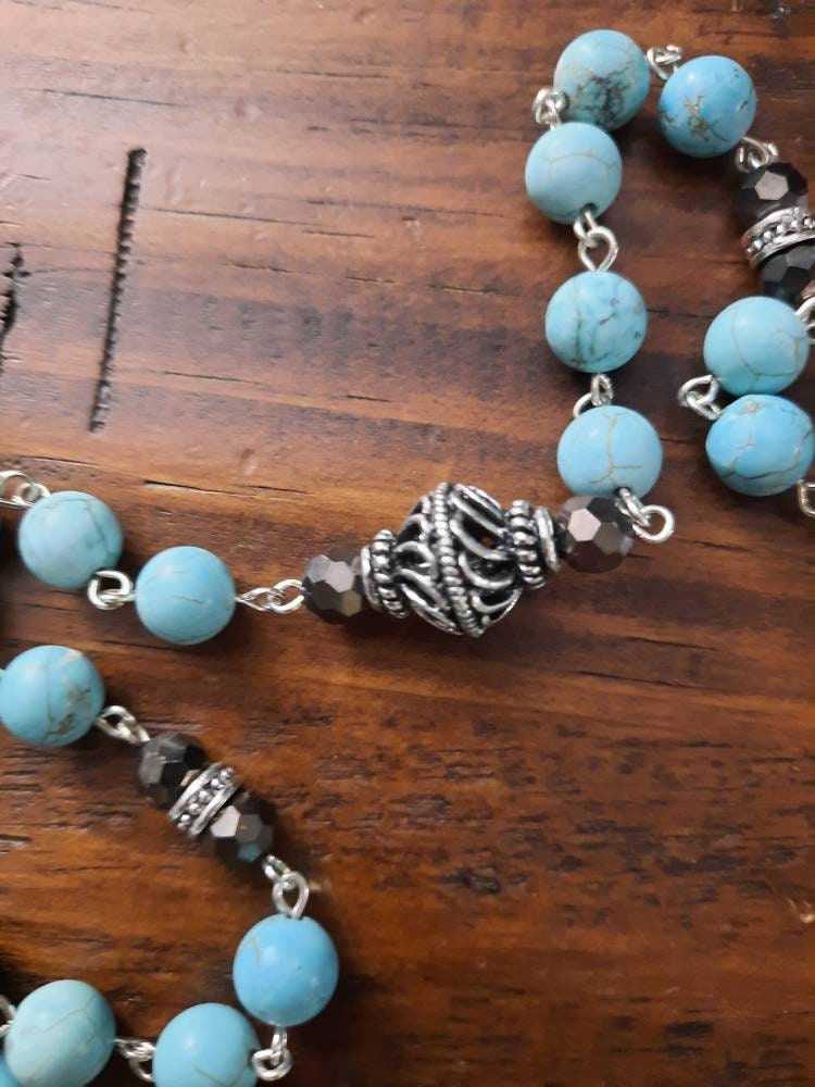 Turquoise Cross Rosary