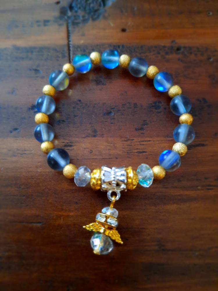 Baby's First Rosary Moonstone Baptism Bracelet