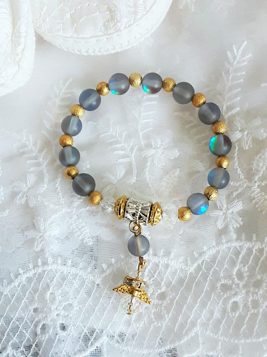 Baby's First Rosary Moonstone Baptism Bracelet