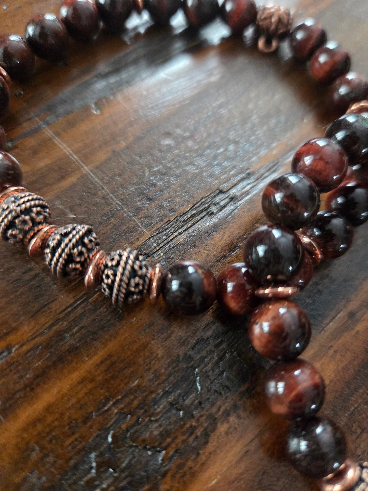Red Tiger Eye Bracelet –Confidence & Strength Jewelry, Elegant Natural Stone Bracelet, Grounding Gift Unisex