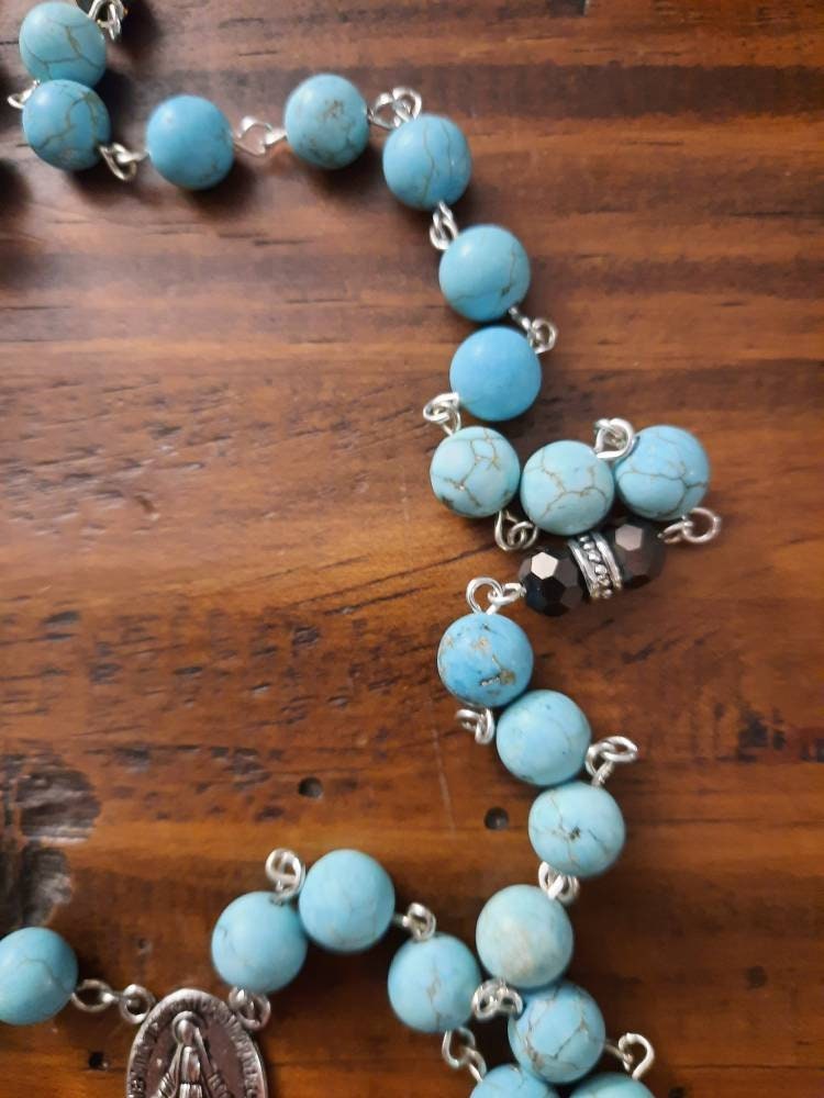 Turquoise Cross Rosary