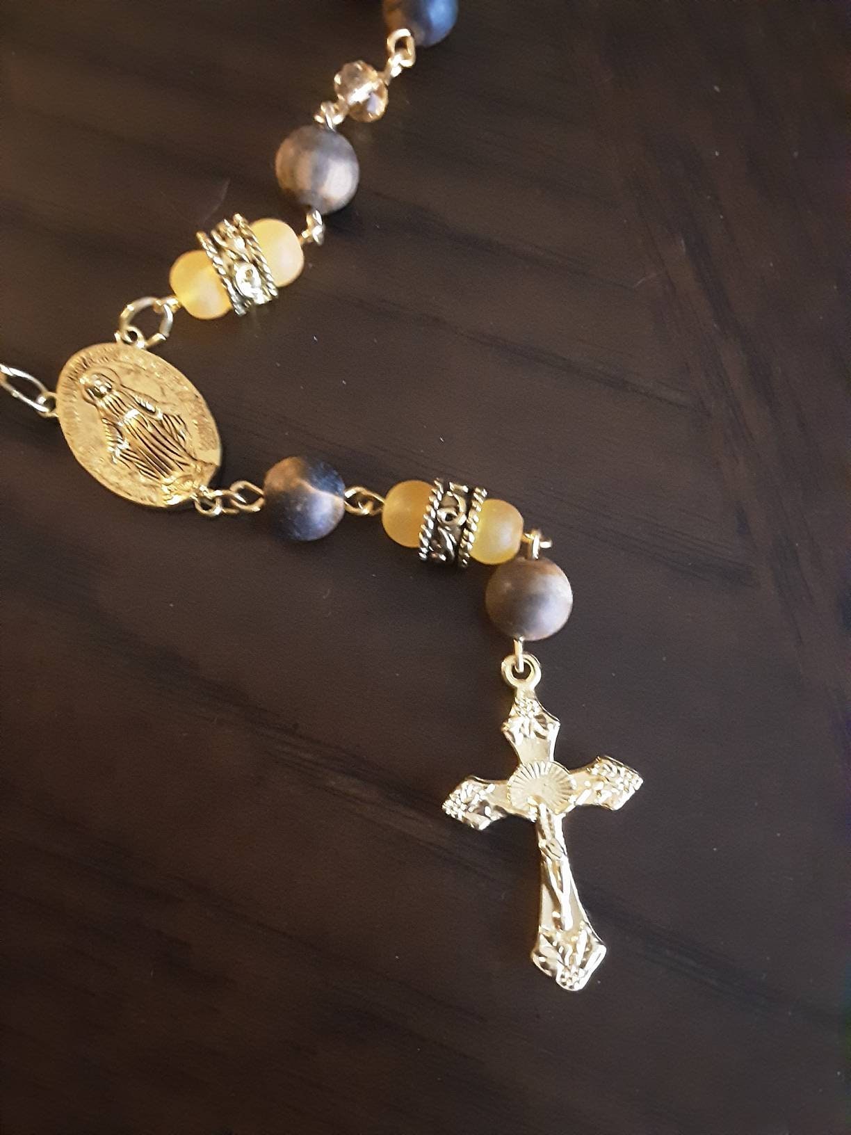 Tiger's Eye Gem Pocket Rosary