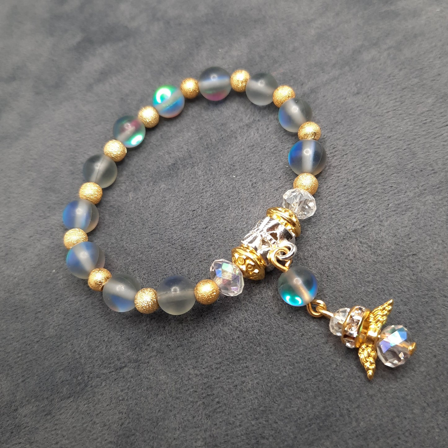Baby's First Rosary Moonstone Baptism Bracelet