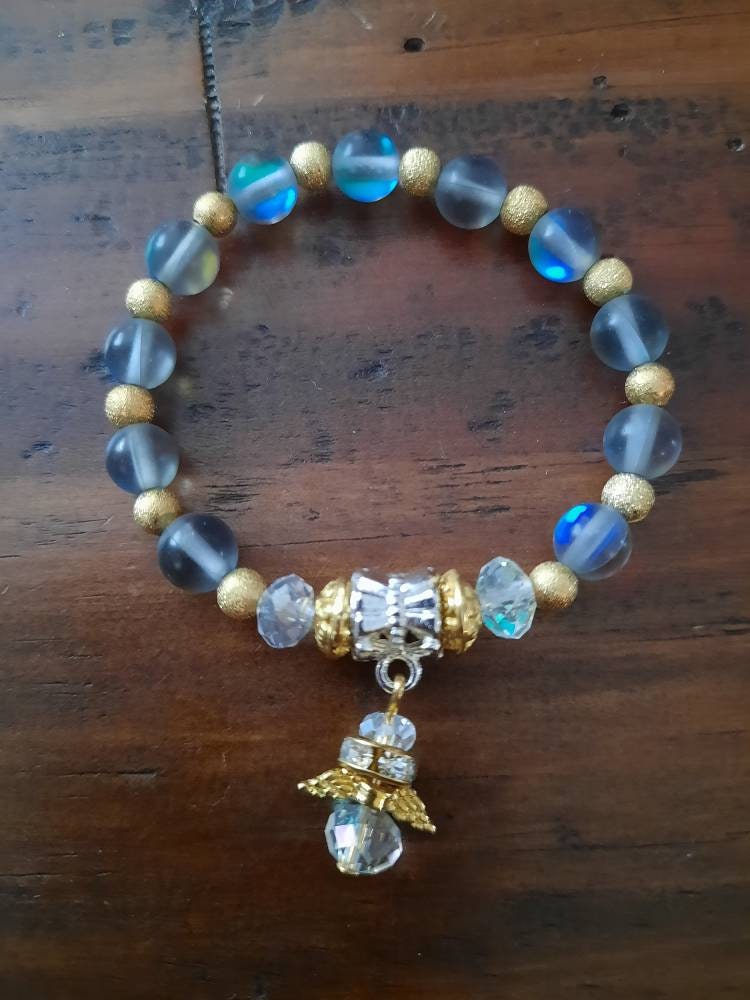 Baby's First Rosary Moonstone Baptism Bracelet