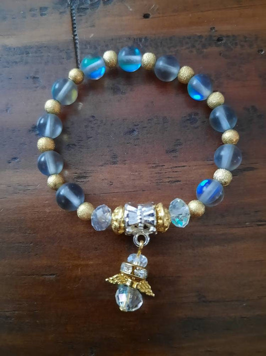 Baby's First Rosary Moonstone Baptism Bracelet