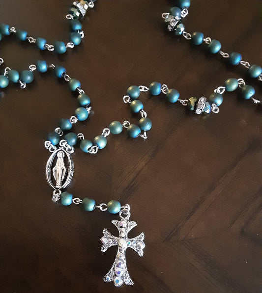 Forest Green Hematite Gem Rosary