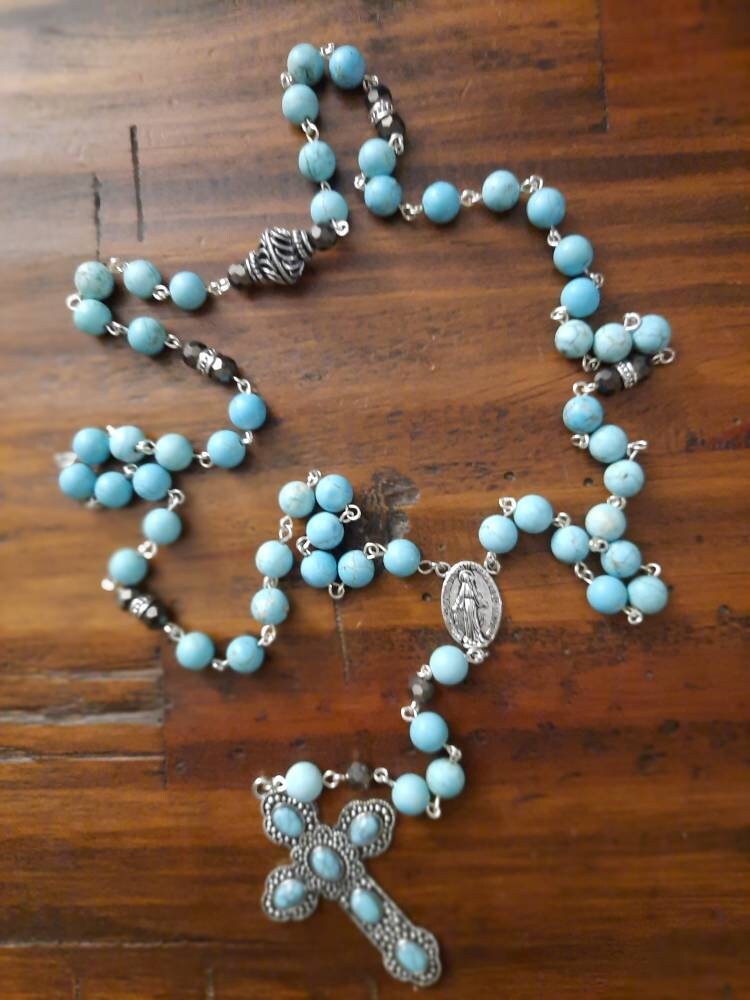 Turquoise Cross Rosary