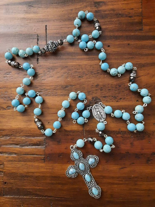 Turquoise Cross Rosary