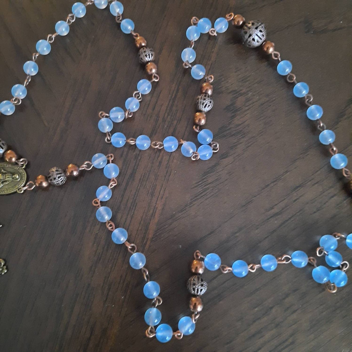 Blue Jade Rosary