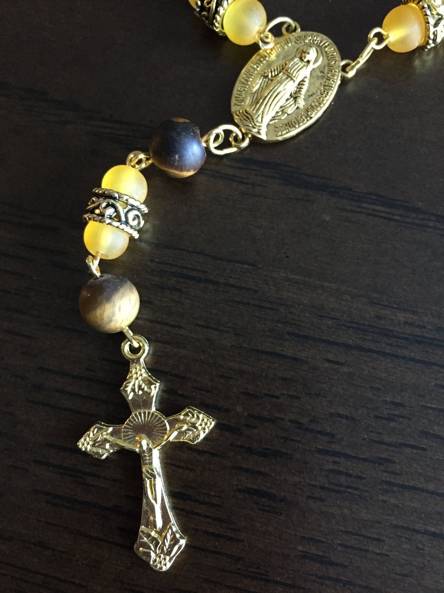 Tiger's Eye Gem Pocket Rosary