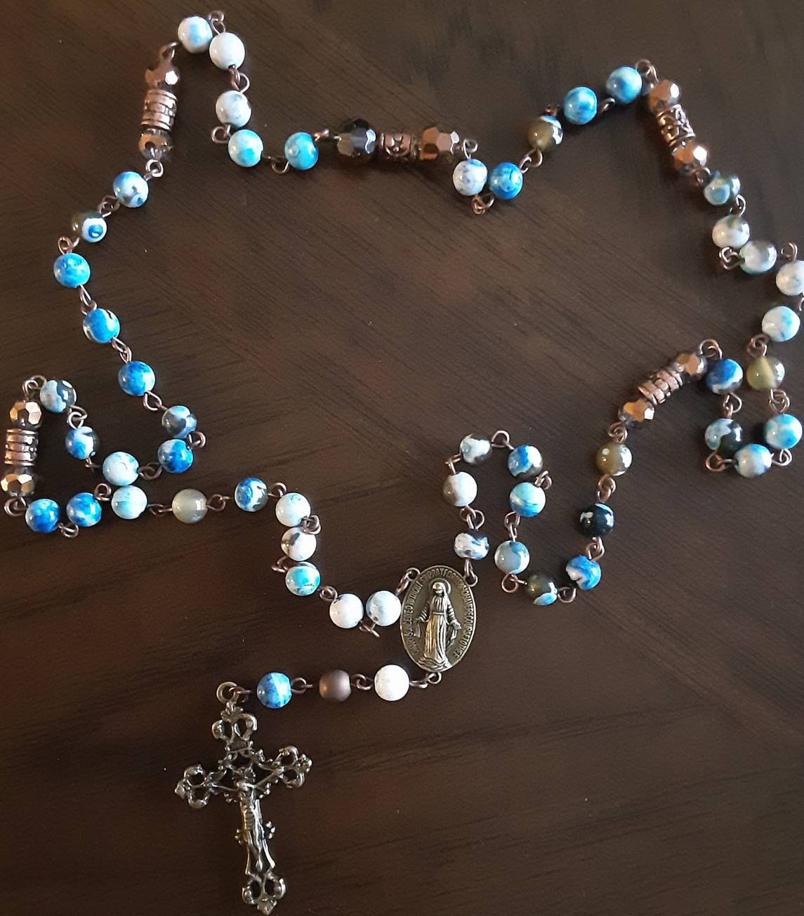 Blue Jasper Stone rosary