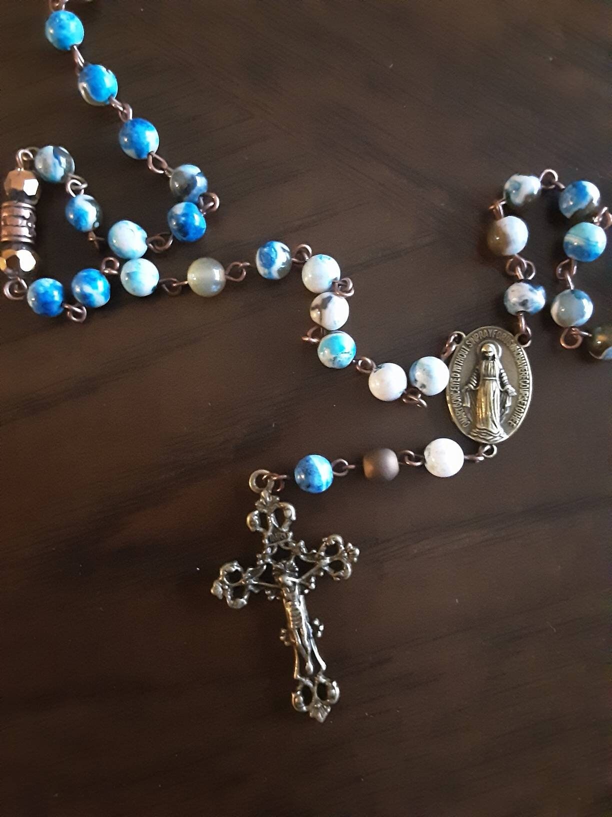 Blue Jasper Stone rosary