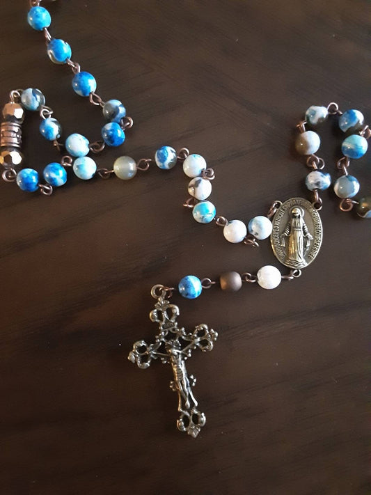 Blue Jasper Stone rosary