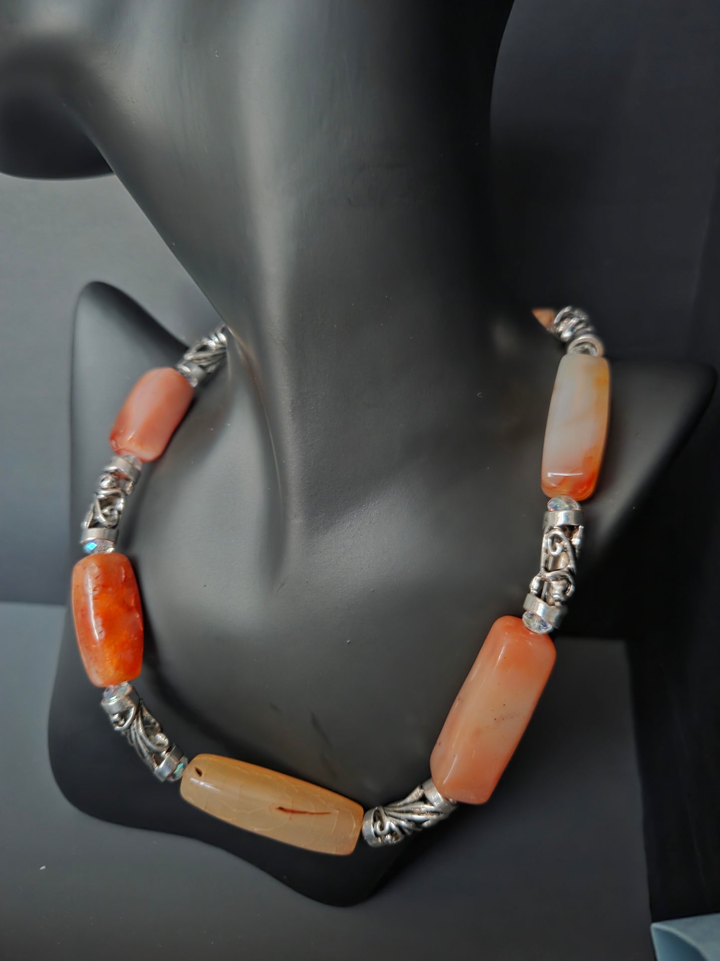 Orange Agate Statement Necklace – One of a Kind