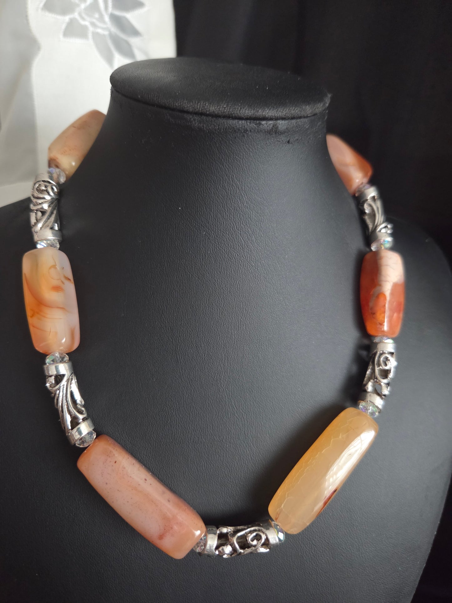 Orange Agate Statement Necklace – One of a Kind